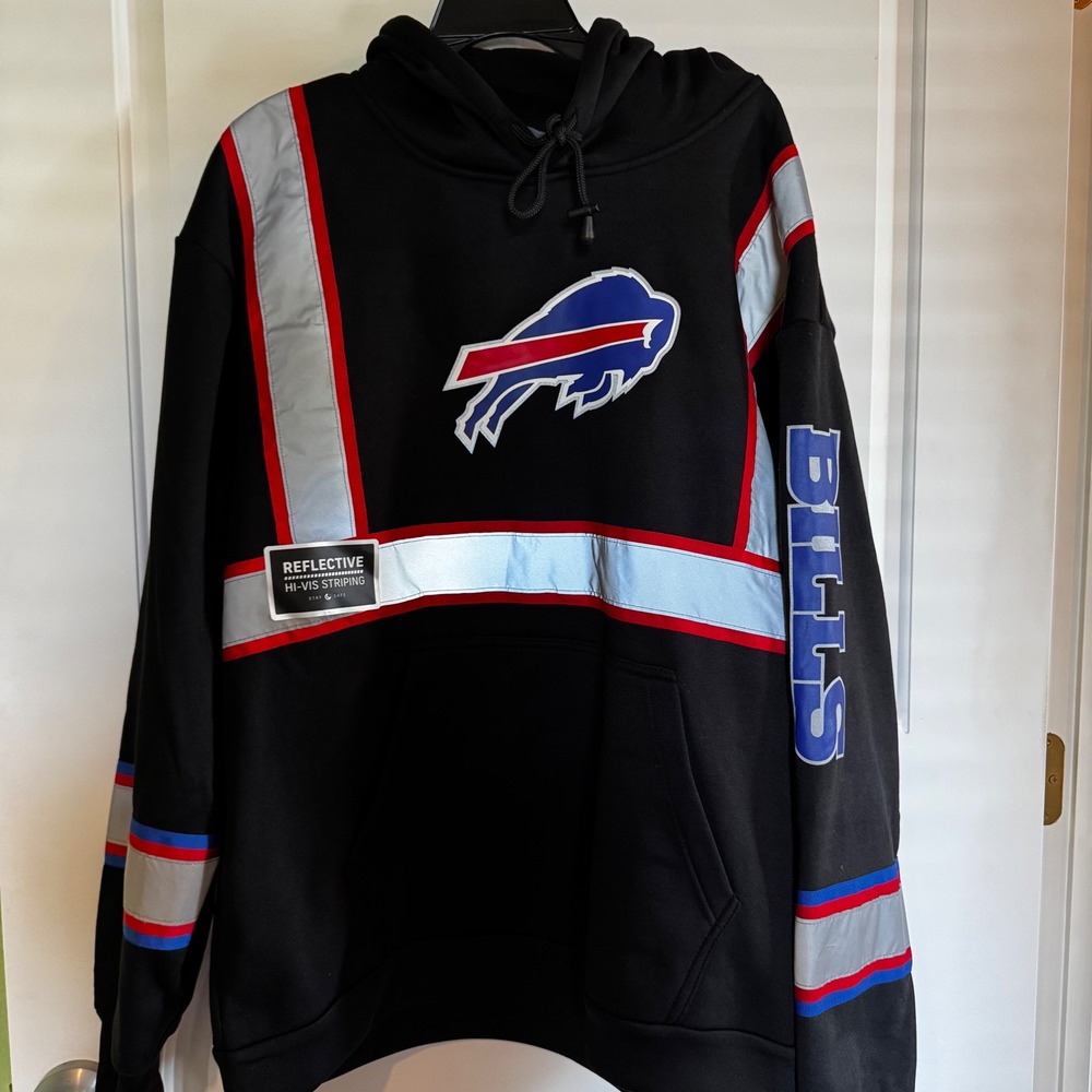 Buffalo Outdoors Hoodie Mens 2XL Black Buffalo Bills Hi-Vis Reflective Workwear